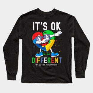 Autism Awareness Funny dancing Heart Its Ok To Be Different Long Sleeve T-Shirt